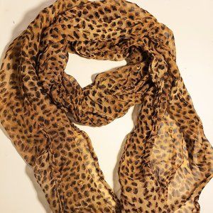 Silky Leopard Print Scarf